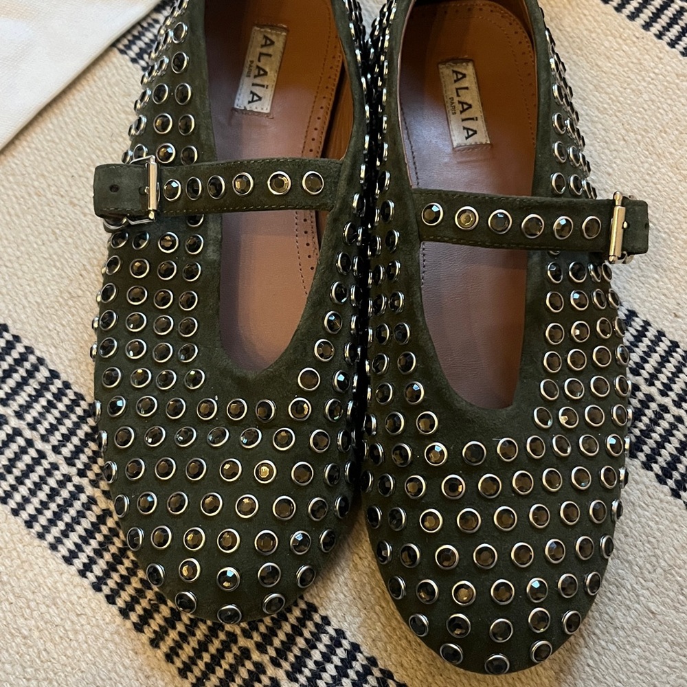 Alaia Studded Ballet Flats - Picture 3 of 9